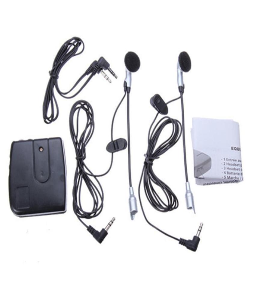 1 PAIR Motorcycle Helmet to Helmet Intercom Set 2 Headsets MP3 Input Microphone2416382