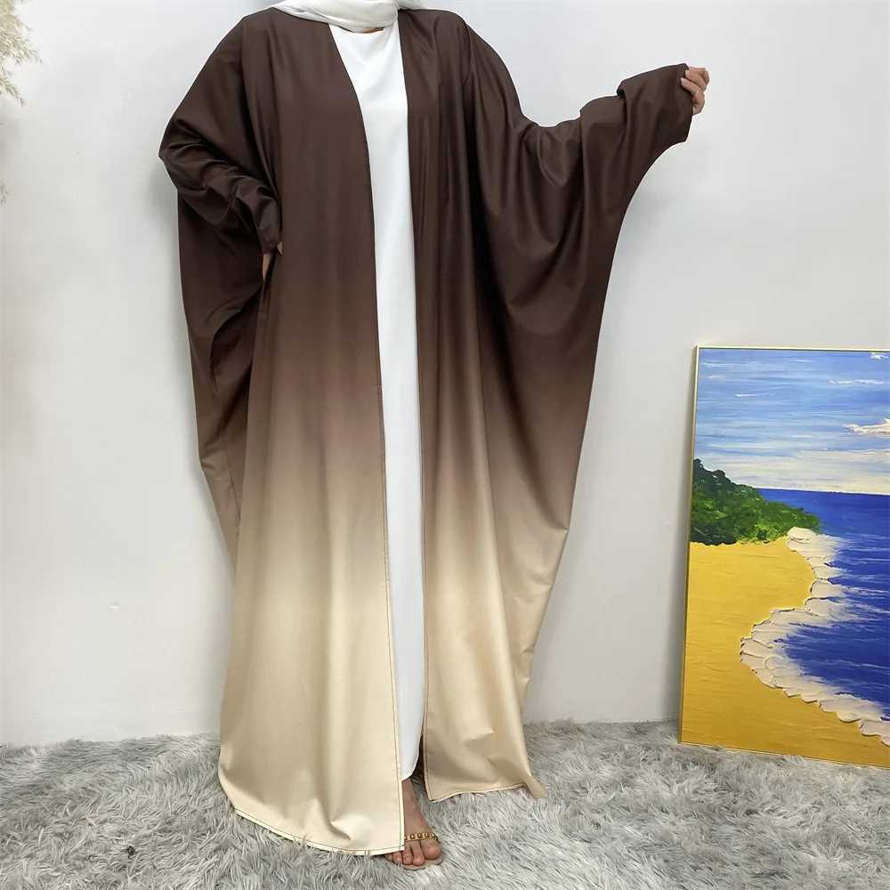 Spring Vibrant Tie Dye Open Abayas for Women Fashion Loose Long Slve Cardigan Casual Muslim Cardigan Batwing Slve Kaftan X250514
