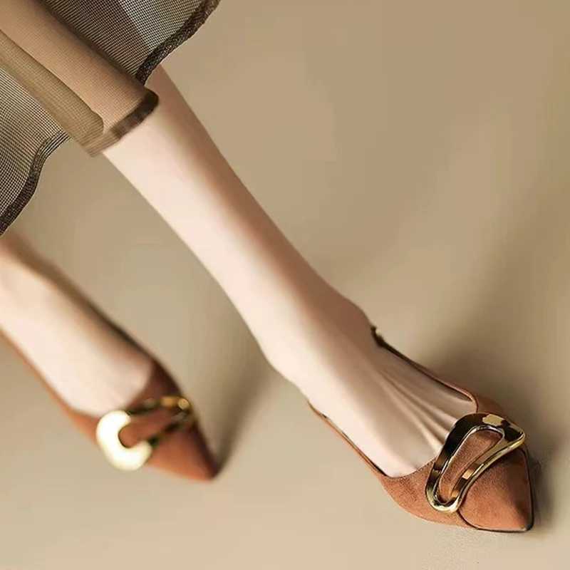 Suede Women Shoes Pointed Toe Fashion Sandals New Slingback Designer Dress Slippers Casual Slides Chaussure Femme W250514