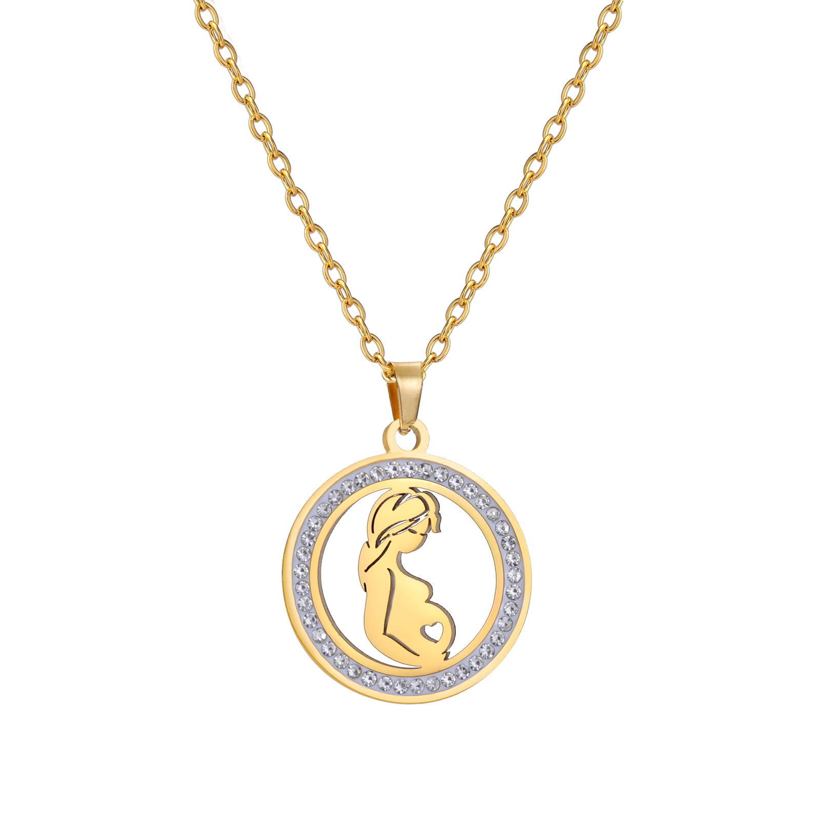 Mama Baby Love Necklace 18k Gold Plated Zircon Diamond Necklaces Mother Daughter Necklace Mama Mommy Birthday Gifts Fine Jewelry Anniversary Birthday 