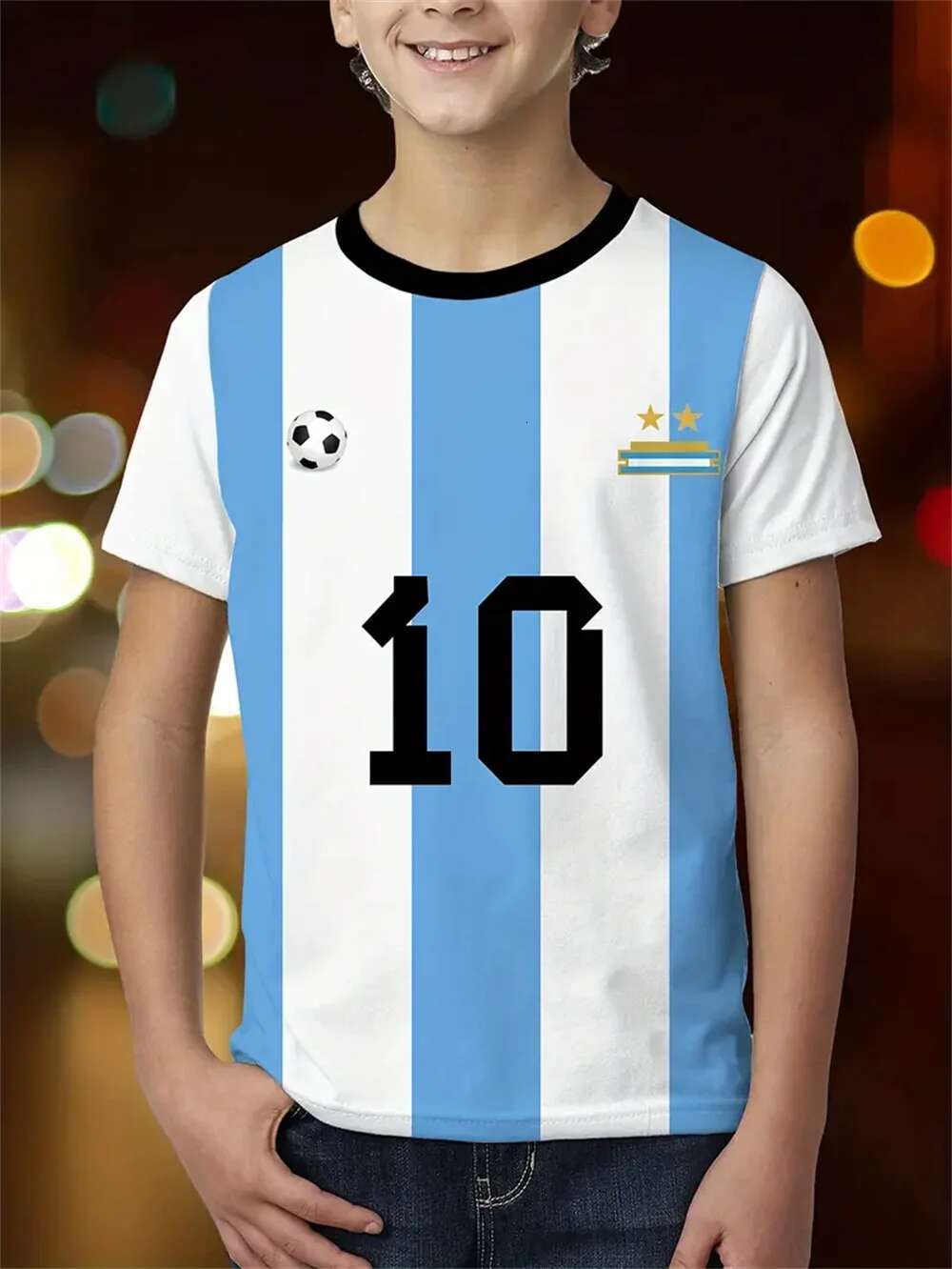Argentina Flag 3D Print Boy Short Sleeve Tees Boys Clothes Children's Clothing Fashion Graphic T Shirts Casual Baby T-Shirts