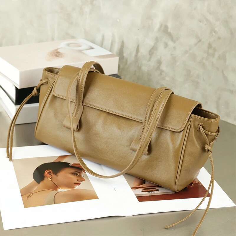New Flap Women's Underarm High-Grade Handheld Pillow Popular Versatile Shoulder Soft Leather Horizontal Bag