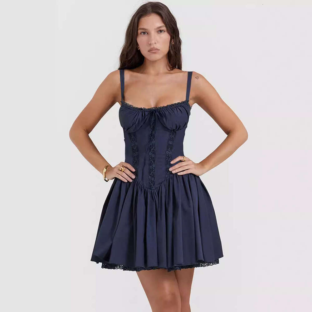 Vestidos Elegantes Luxury Dress Plus Size Dresses Undefined White Dress 2025 Spring/summer New Sexy Womens Lace Splicing Waist Strap Skirt for Childre