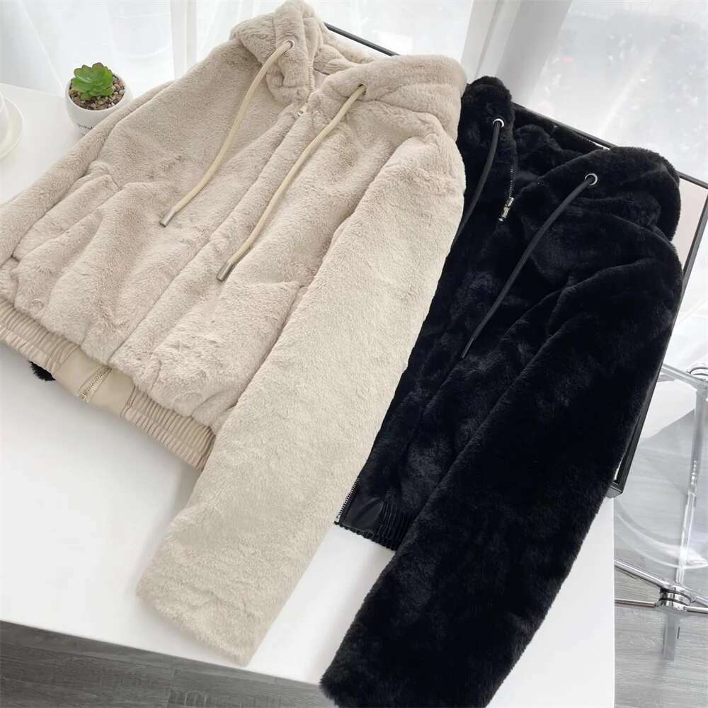 Taop&Za Autumn New Women's Fashion Casual Versatile Hooded Loose Warm Short Jacket Coat