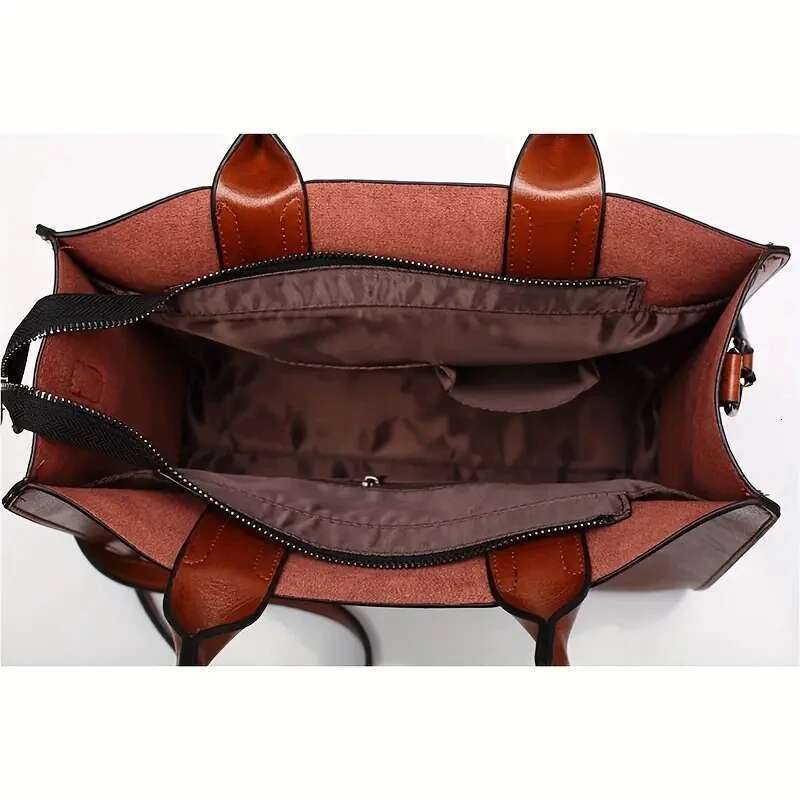 Women Handbags Tote Soft Pu Leather Retro Designer Large Capacity Casual Ladies Shoulder Crossbody Bag