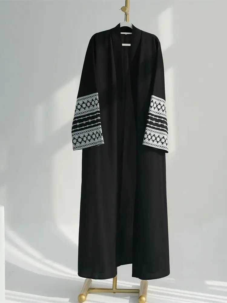 Ramadan Eid Black Open Kimono Abaya Damen Dubai Islam Muslim Kaftan Dress Prayer Clothes Women Ka Robe Femme Musulmane X250514