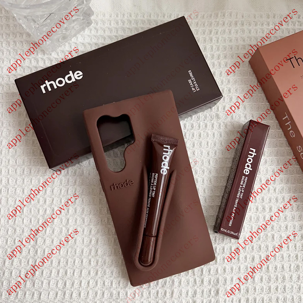 Rhode Phone Cases Vintage Lipstick Case for Samsung/iPhone - 3-in-1 Silicone Cover with Gloss Holder & Detachable Strap (S25-S23/A05S-A55/16-11 Pro Max) dhgate
