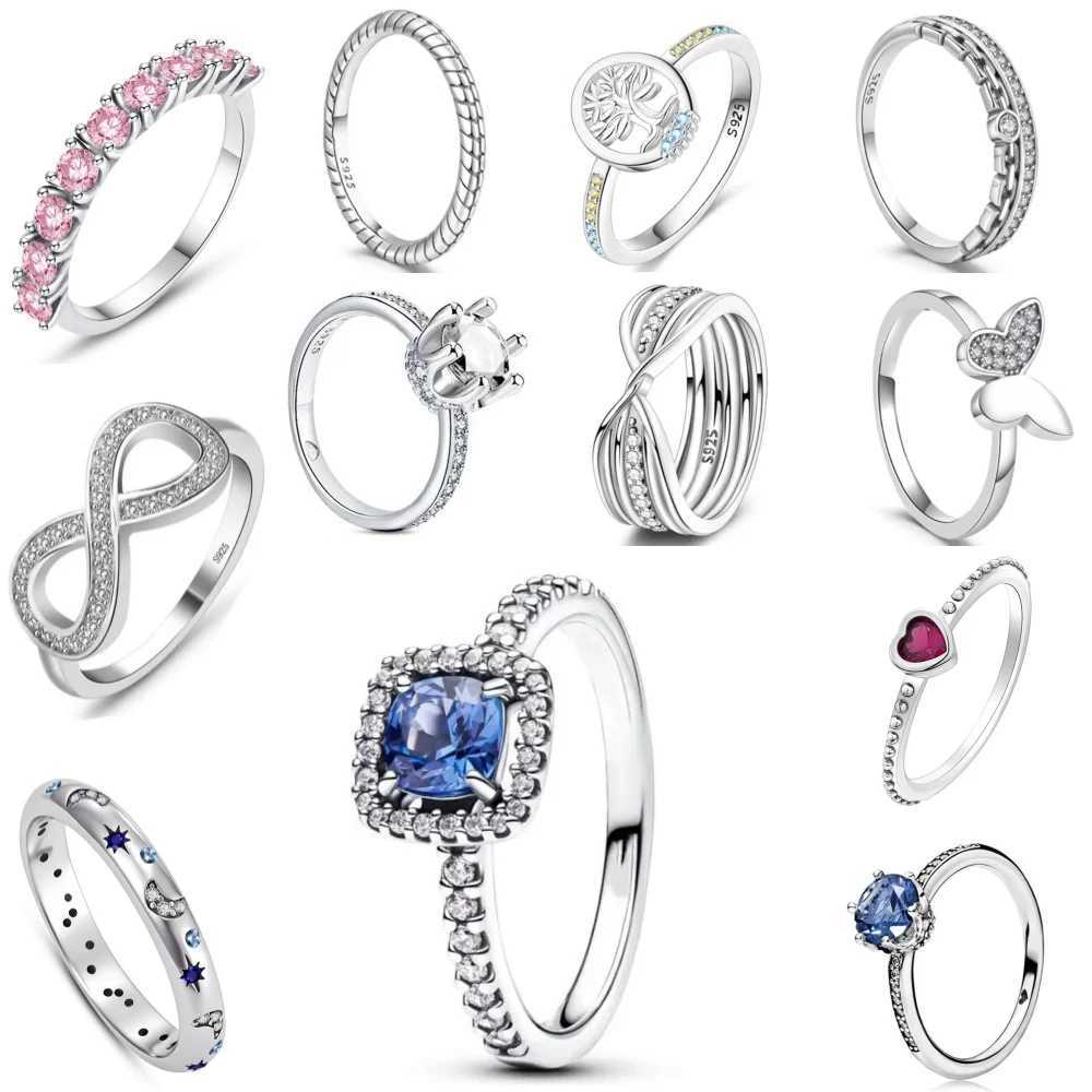 925 Sterling Silver Spring Butterfly For Wedding Party Gift Pink Stone Elegance Ring For Women Jewelry RingsXJ250514