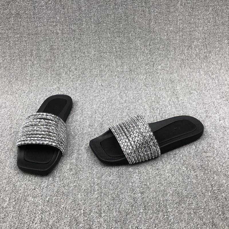 Womens Summer Fashion Square Toe Square Heel Comfortable Flip Flop Outdoor Shopping Office Sandals 250227