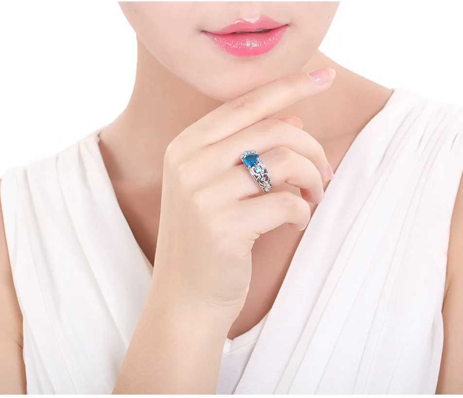 Classic 5 Color Authentic 925 Sterling Silver Ring Multicolor Heart Zircon Ring Wedding Jewelry Gift for Mother Ring BijouxXJ250514