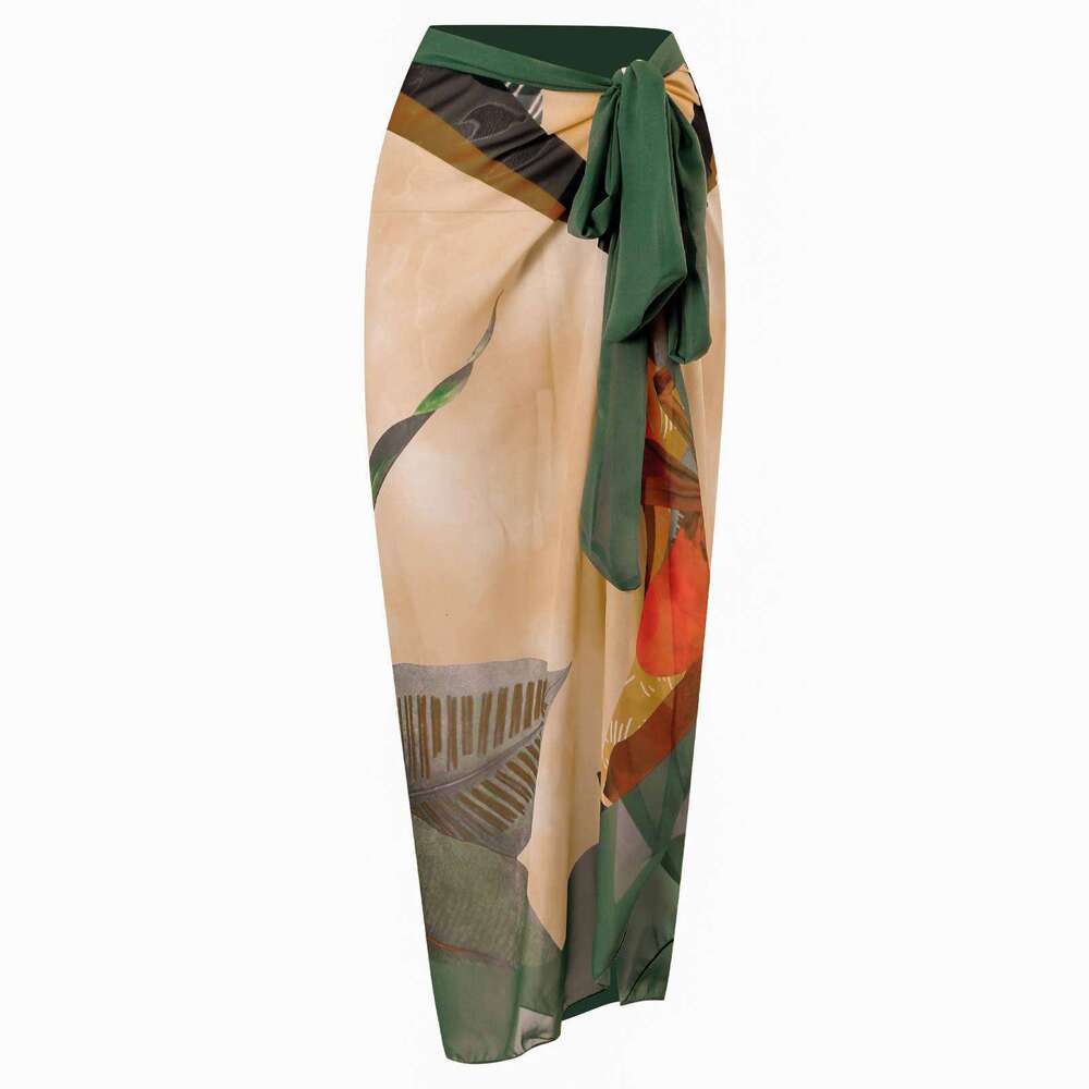 European and American one-piece women's conservative chiffon skirt two-piece swimsuit set 2025 temperament versatile new trendy clothing ins