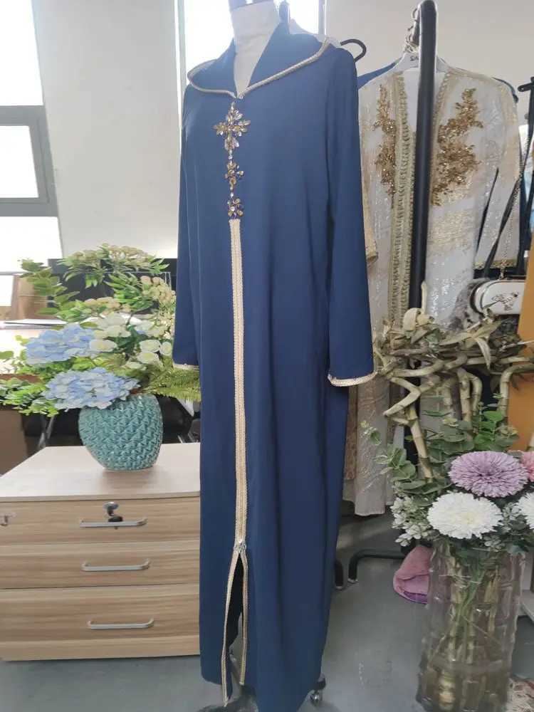 Ramadan Eid Blue Abaya Dubai Turkey Islam Hijab Muslim Dress Kaftan Robe Longue Femme Ka African Dresses For Women Caftan X250514