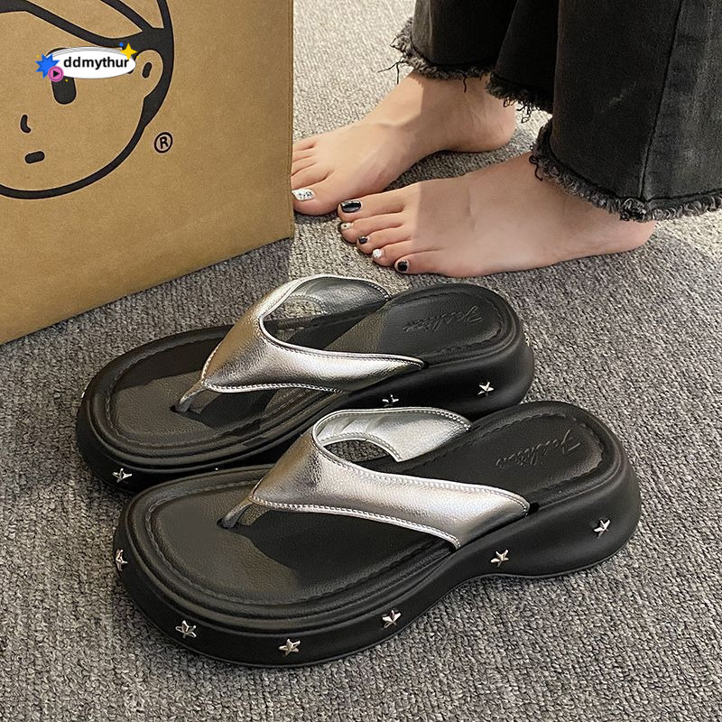 New clamp foot for women Y2 style fashionable home, indoor bathroom, shower, simple and comfortable flip flops ddmythur