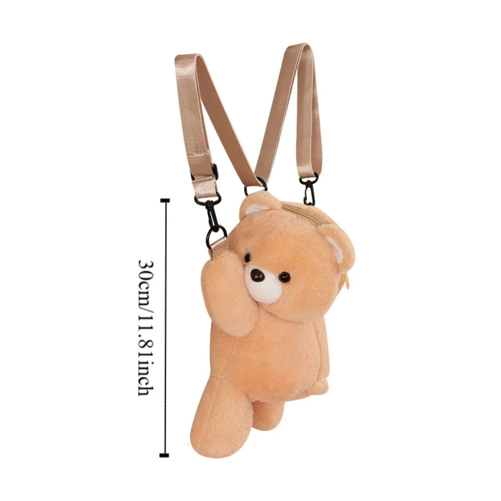Simple Plush Toy Bear Crossbody Bag Large Capacity Doll Children Backpack JK Lolita Animal Shoulder Bag Lady 250514