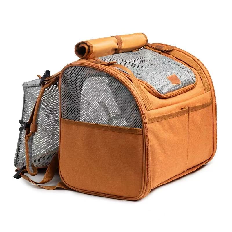 Pet backpack, cat bag, summer outdoor expandable portable backpack, large capacity breathable bag