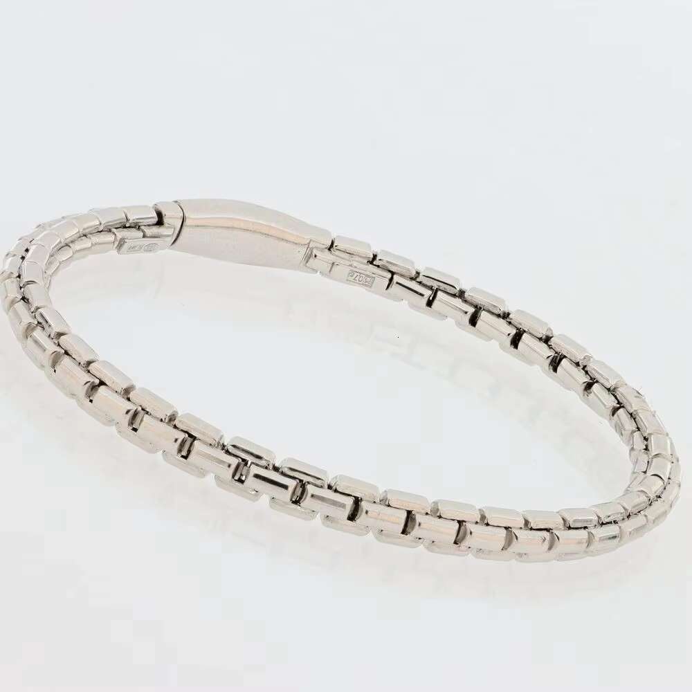 Made in Italy Sier Bracelet Women's Box Chain Fashion Design Polishing High Grade Jewelry Modern Accessories Handmade