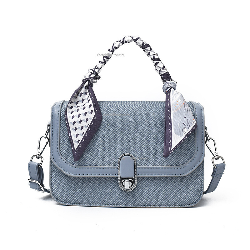 Women's Fashion Handbag 2025 Free Shipping Designer Bag Colorful Small Square Towel Comparison Splicing Diagonal Texture Single Shoulder Crossbod