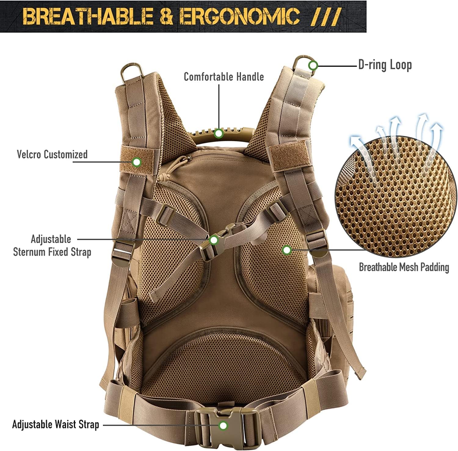 VOTAGOO Tactical Range Backpack, Gun Bag for Handguns and Ammo, 3 Pistol Carrying Cases for Hunting Shooting