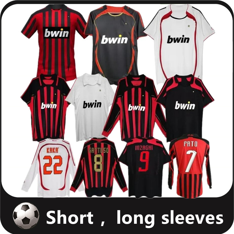 Retro KAKA Milan soccer jerseys 95 96 02 03 04 05 06 07 08 09 10 11 12 13 14 15 IBRAHIMOVIC WEAH Maldini football shirts PIRLO BAGGIO RONALDINHO jersey Home away