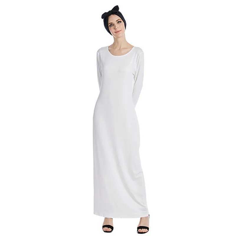 New Fashion Stretch Islamic Inside Dress Robes Inside Fancy Dress Inner Dress French Stylish Modesty Islamic Dress WY56 X250514