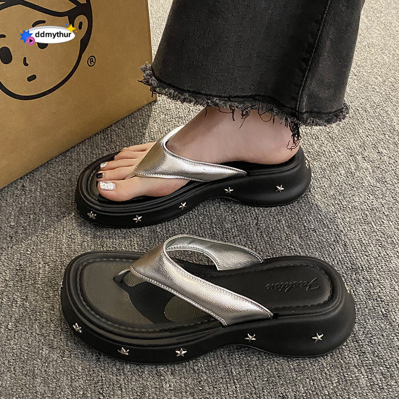 New clamp foot for women Y2 style fashionable home, indoor bathroom, shower, simple and comfortable flip flops ddmythur