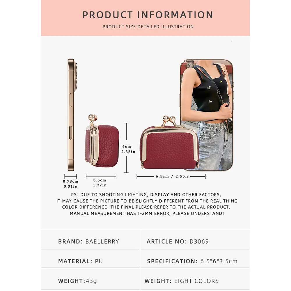 New Short Wallets Pocket Small Simple Genuine Leather Female Purses Top Quality Ring Necklace Box Women Coin Bag