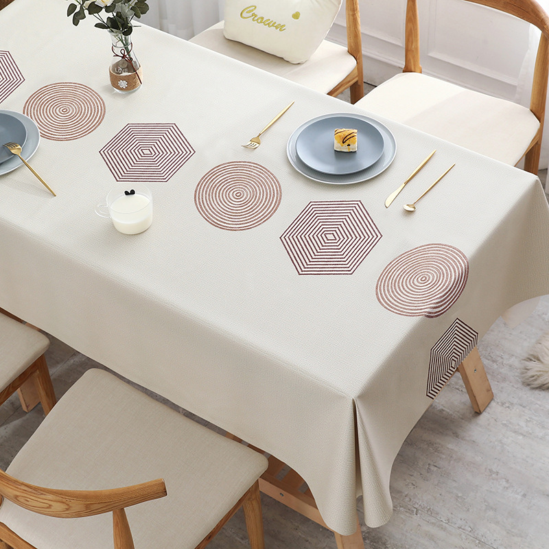 A0903 Nordic style tablecloth waterproof and scalding PVC coffee table mat rectangular household thickened tablecloth tablecloth washable and oil-proo