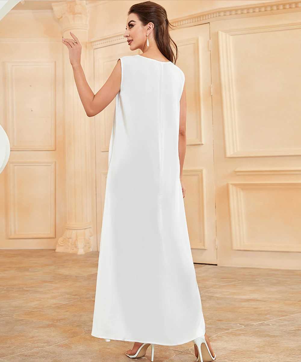 Women Slip Dress Inner Basic Slveless Maix Dress Satin Summer Causal Long Abaya Islamic Clothing X250514
