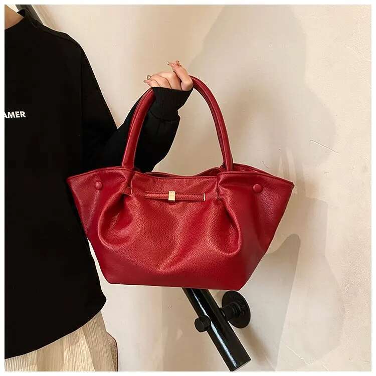 Brand Cloud Dumpling Drawstring Design Women's Adjustable Shoulder Strap Crossbody Handbag Textured Underarm Bag