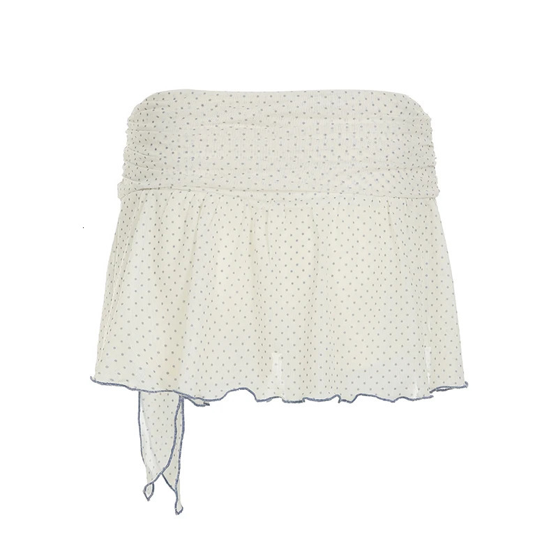 Sweet Cute Fabric Polka Dot Print Women Mini Skirts Bow Chic AllMatch Causal Simple Summer 250514