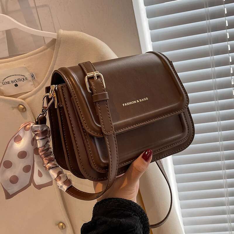Leather Shoulder Purse For Women - Fashion Crossbody Bags Underarm Bag Small Square Satchel Handbag