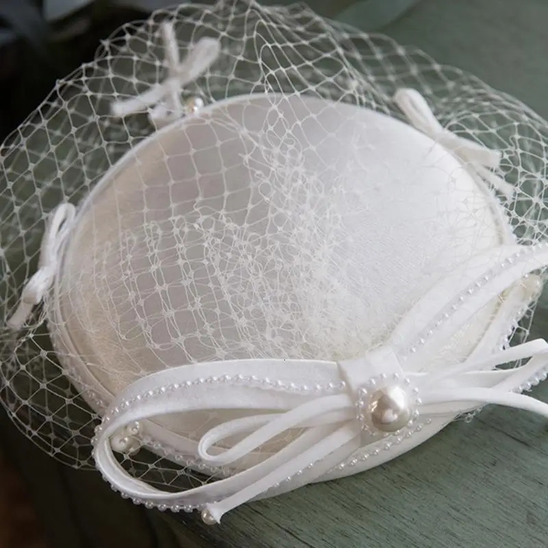N5KB Elegant Veil Top Hats with Short Lace Elegant Wedding Po Performance 5.90In 250513
