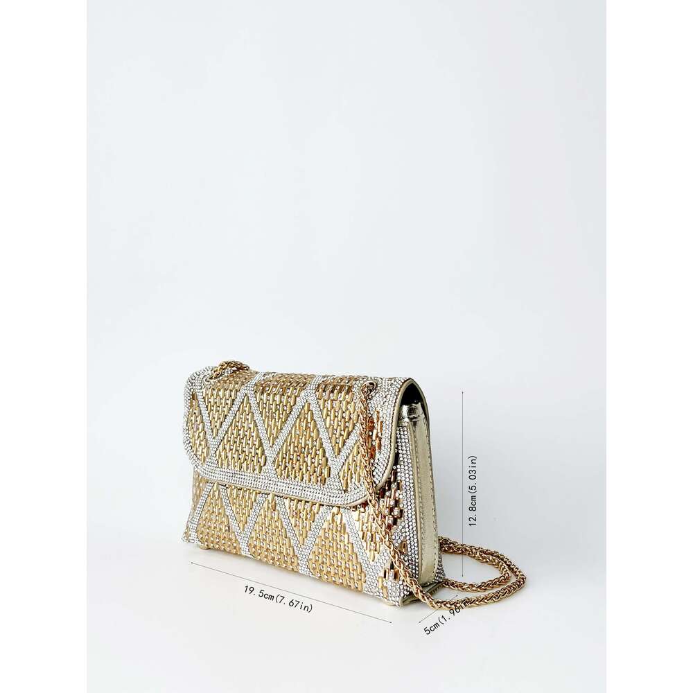 2024 Hot Selling Chain Dinner Designer Shoulder Bag Gold Clutches Women Glitter Tail Party Bag
