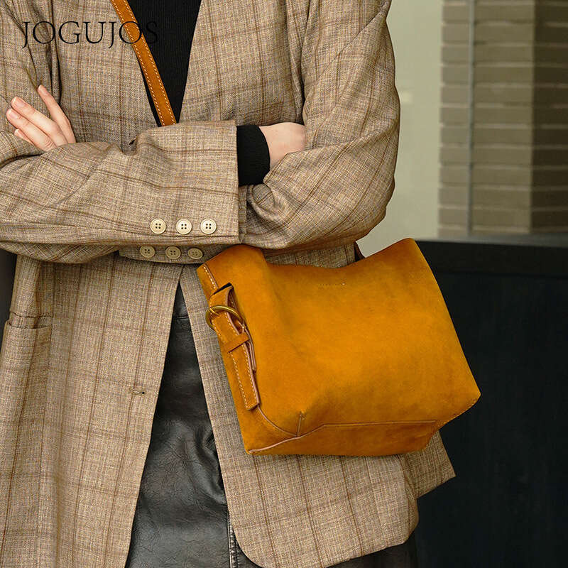 JOGUJOS Genuine Leather Casual And Fashionable Cowhide Shoulder Bag, Handbag, Multifunctional Women's Crossbody Bag