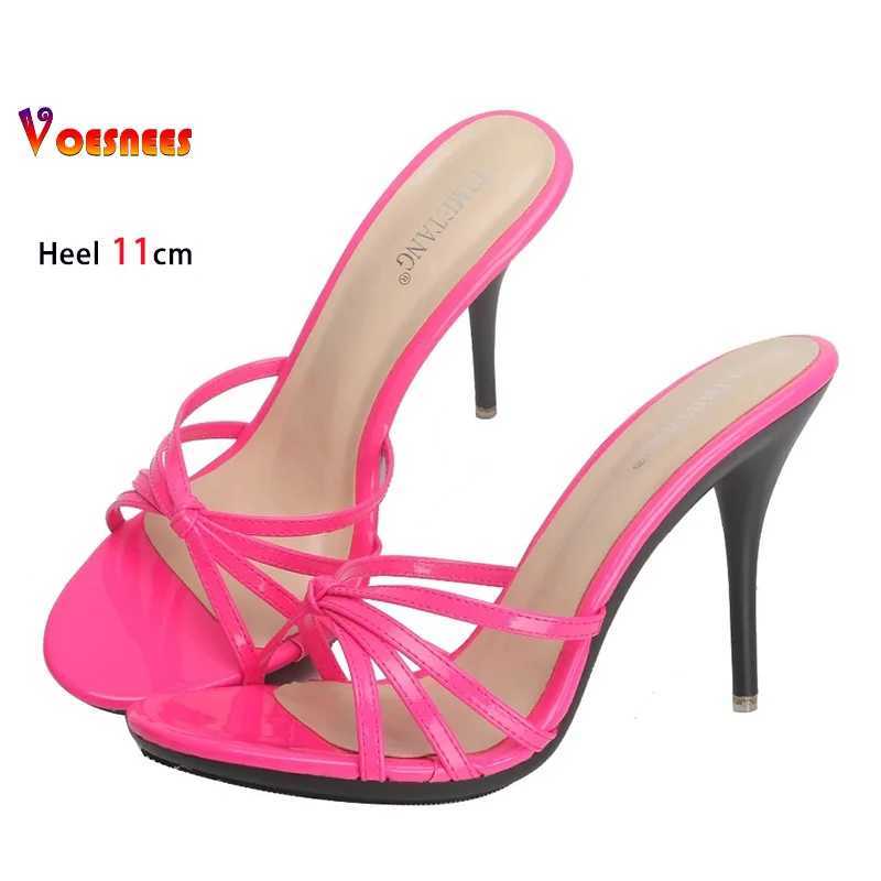 Sexy Female Sandals Women Stilettos 2025 Summer New Fashion 11cm Thin Heel Open Toe Slippers Red High Heels Sandals The Woman W250514