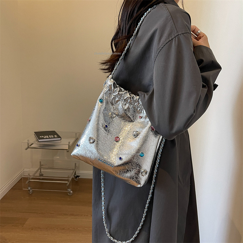 2025 Free Shipping Designer Women's Bag Large Capacity New Texture Burst Pattern Colored Diamond Crossbody Bag Fashion Handbag Large Shopping Bag