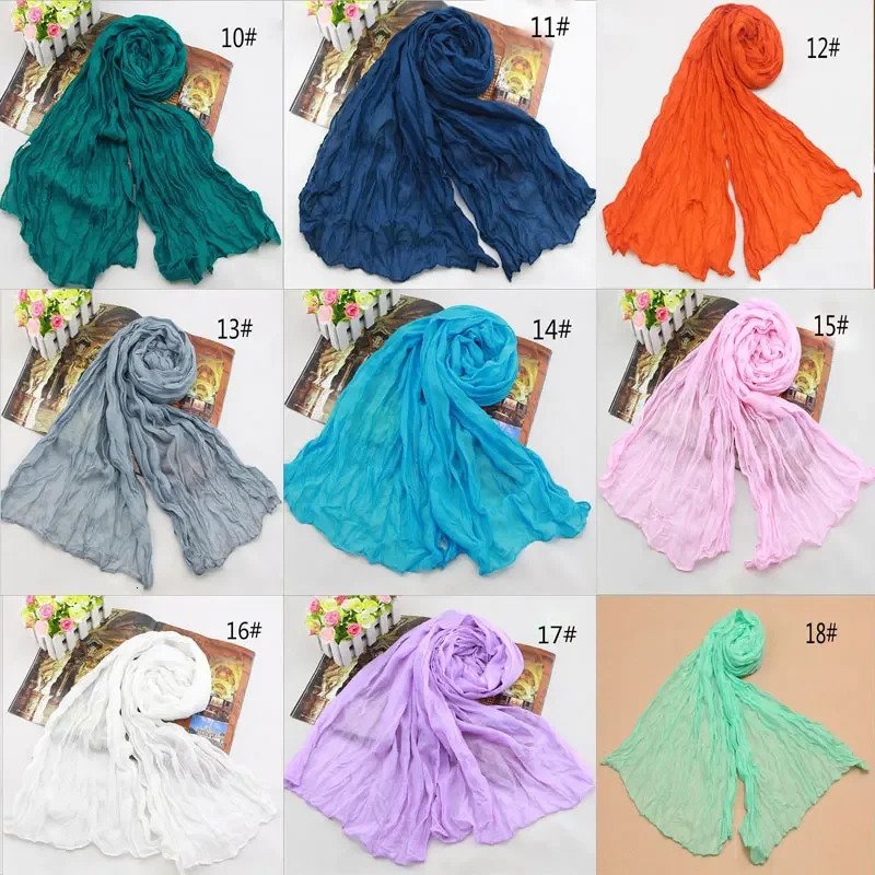 Fashion Cotton Flax Blending Summer Scarf Women Solid Long Womens Shawl Cachecol 250514