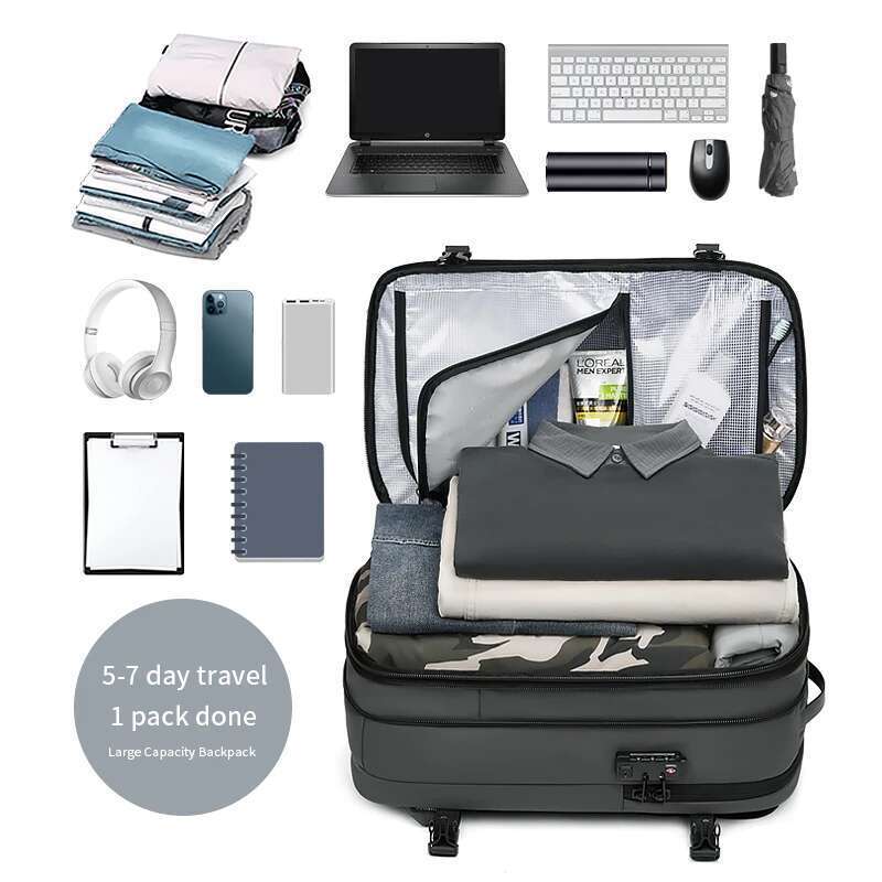 Men Travel vacuum compression 17 inch Laptop Business Large Capacity school Backpack Expanded Hiking backpack