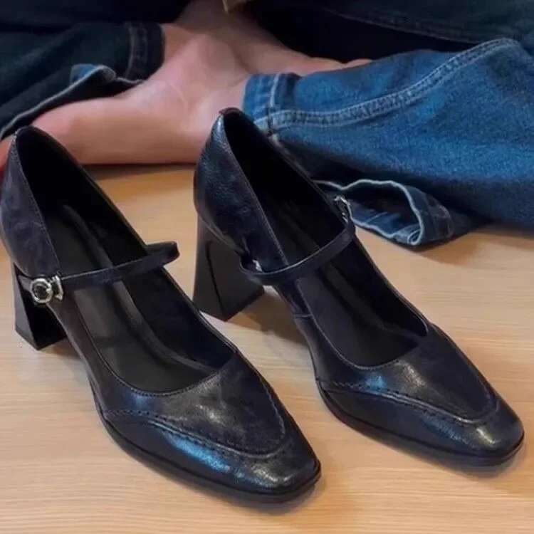 Women High Heels Square Toe Chunky Sandals Elegant 2025 New Brand Party Summer Shoes Dress Woman Pumps Zapatillas Mujer