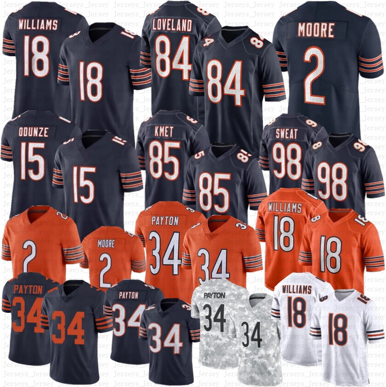 Caleb Williams Rome Odunze Dj Moore Colston Loveland Football Jersey Cole Kmet Dandre Swift Walter Jaquan Brisker Brian Urlacher Sweat Keenan Allen Jaylon Johnson