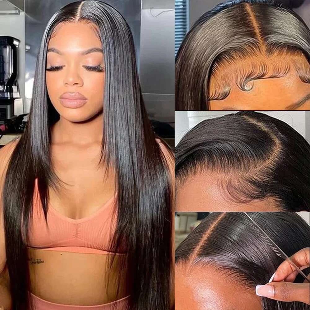 Layered Cut Straight Preplucked Wear Go Glueless 13X4 Lace Front Wigs For Women Butterfly Haircut Synthetic Hair Wig
