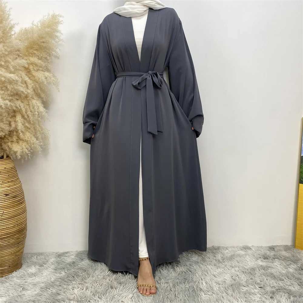 Muslim Fashion Dubai Abaya Long Hijab Dresses with Belt Islam Clothing Abayas African Dresses for Women Kaftan Robe Musulmane M X2505141