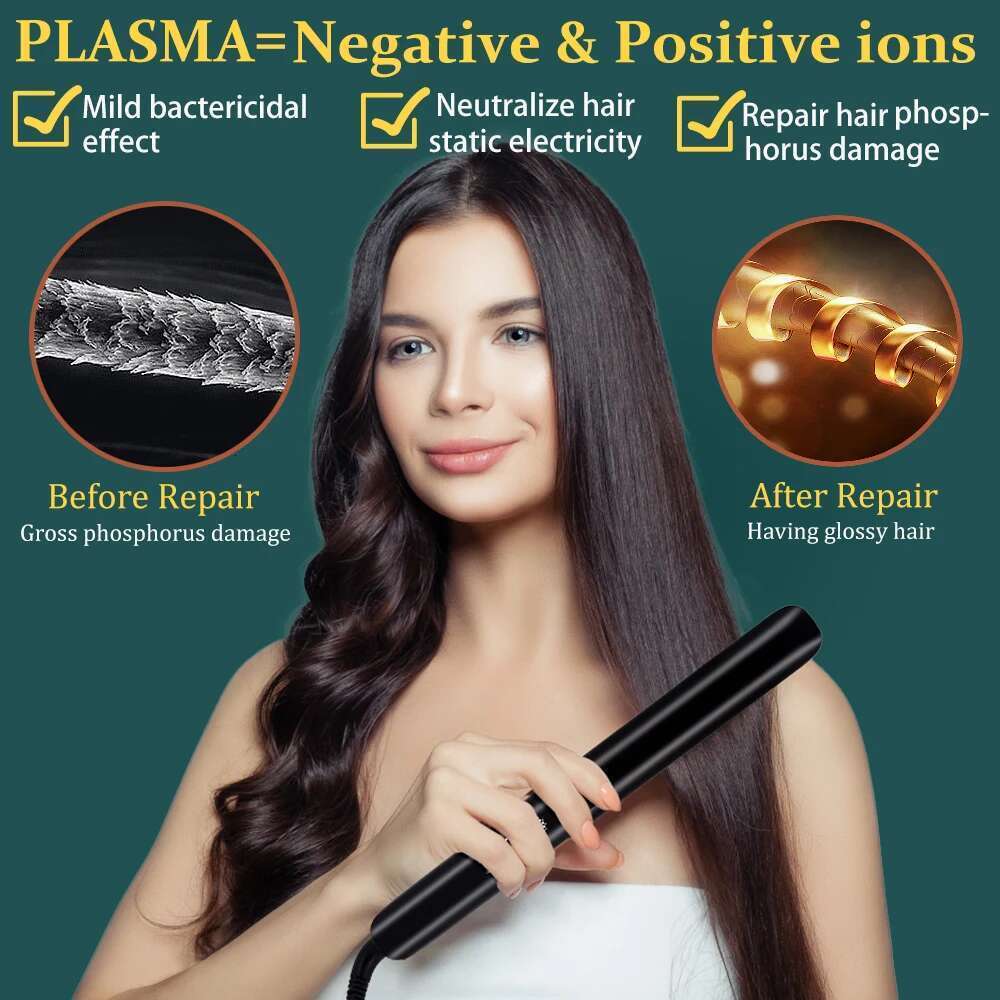 Plasma Flat Iron 500F Straightener Keratin Treatment For Frizzy Recovers The Damaged Hair Irons