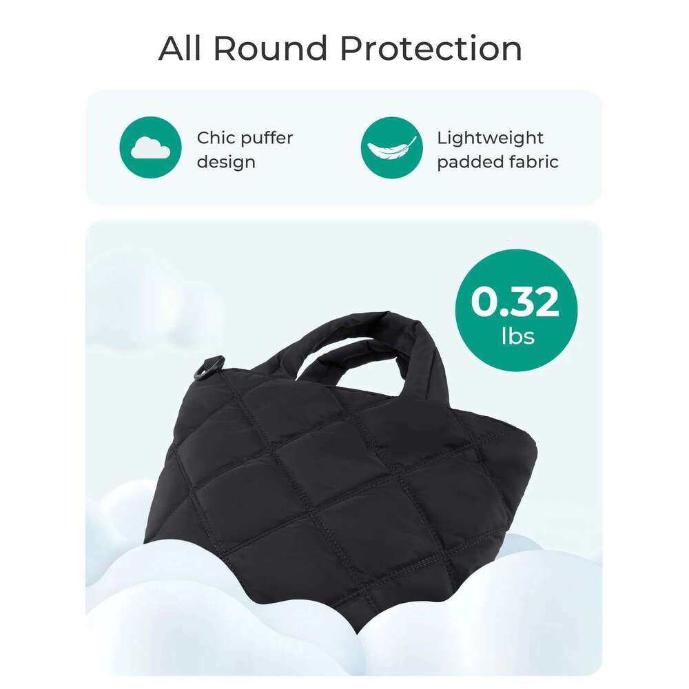 BAGSMART Puffy Mini Tote Quilted Grid Shoulder Bag Small Purse Handbag Organizer Crossbody Bags For Women