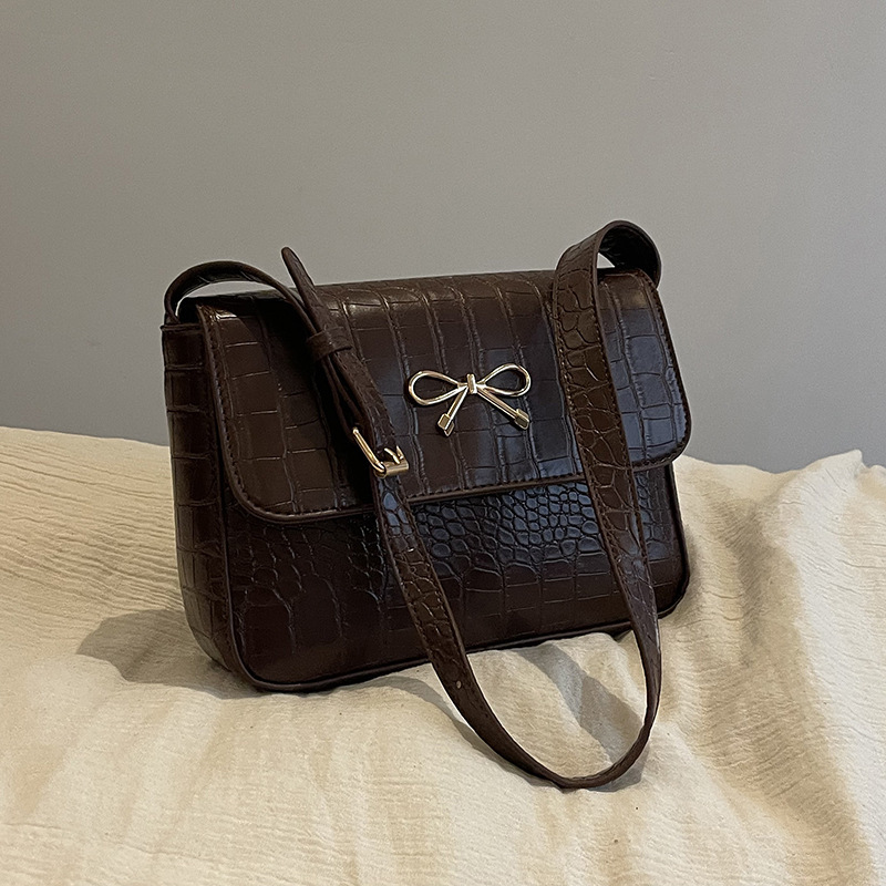 Small Square For Women 2025 New Fashionable Bow Texture Shoulder Bag Stylish Solid Color Beautiful And New Free Delivery Designer Luxury Bag Bag Simpl