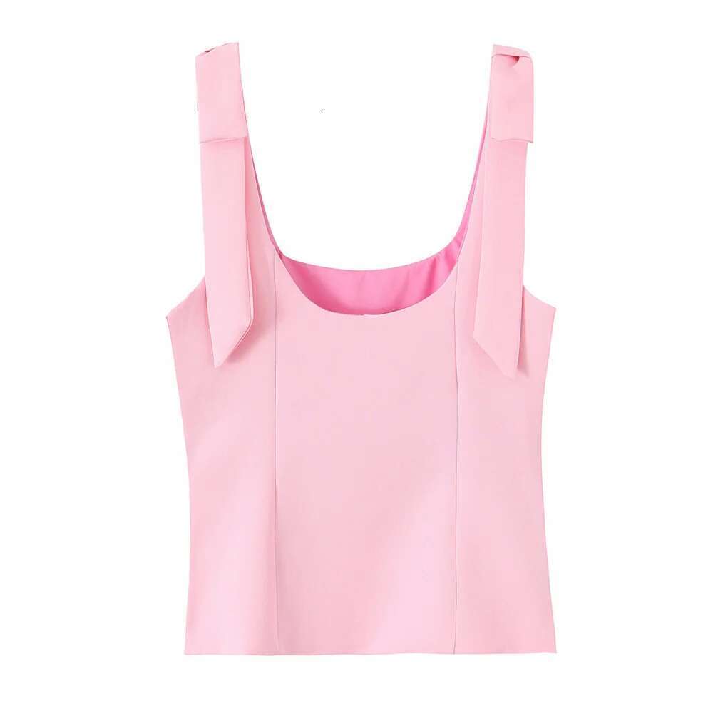 PB&ZA 2025 Women's Multi Colored Square Neck Crop Tops Bow - Straps Design for a Cute and Stylish Look