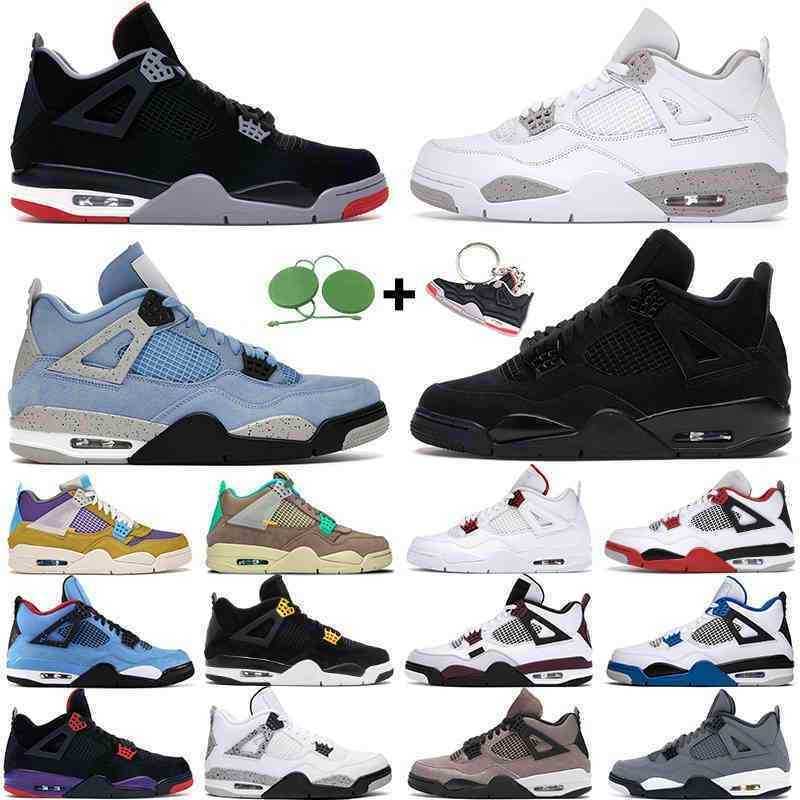 Outdoor men women basketball shoes 4 4s Desert Moss University Blue White Taupe Haze Black Cat Bred Metallic Green mens trainers sports