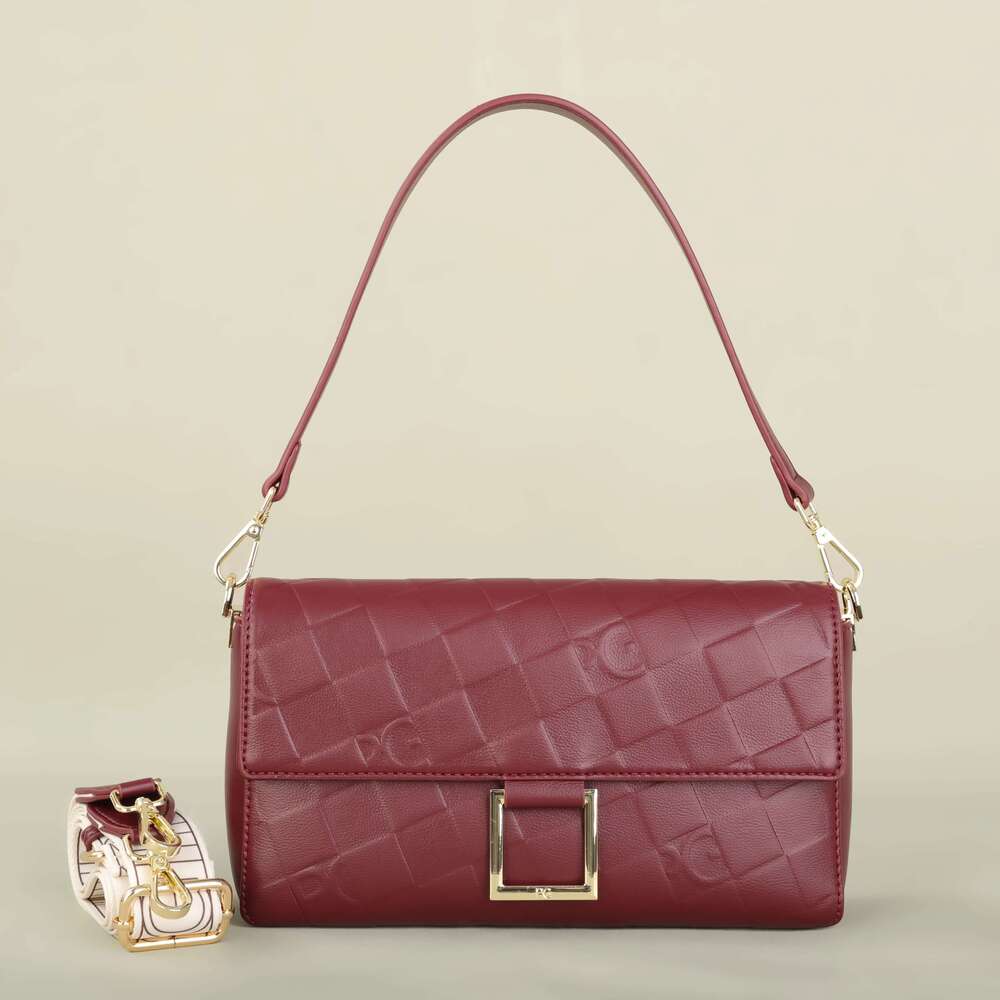PG Exquisite Brand Fashion Handbag Classic Solid Design Shoulder Dark Letter Emed Ladies Party Bag