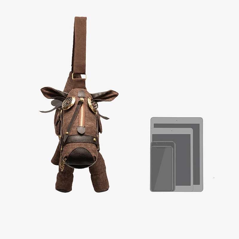 Shoulder High Quality Canvas Crossbody Bags Fashion Design Unique Horse Bag For Women Man High-Capacity Brown Black Animal