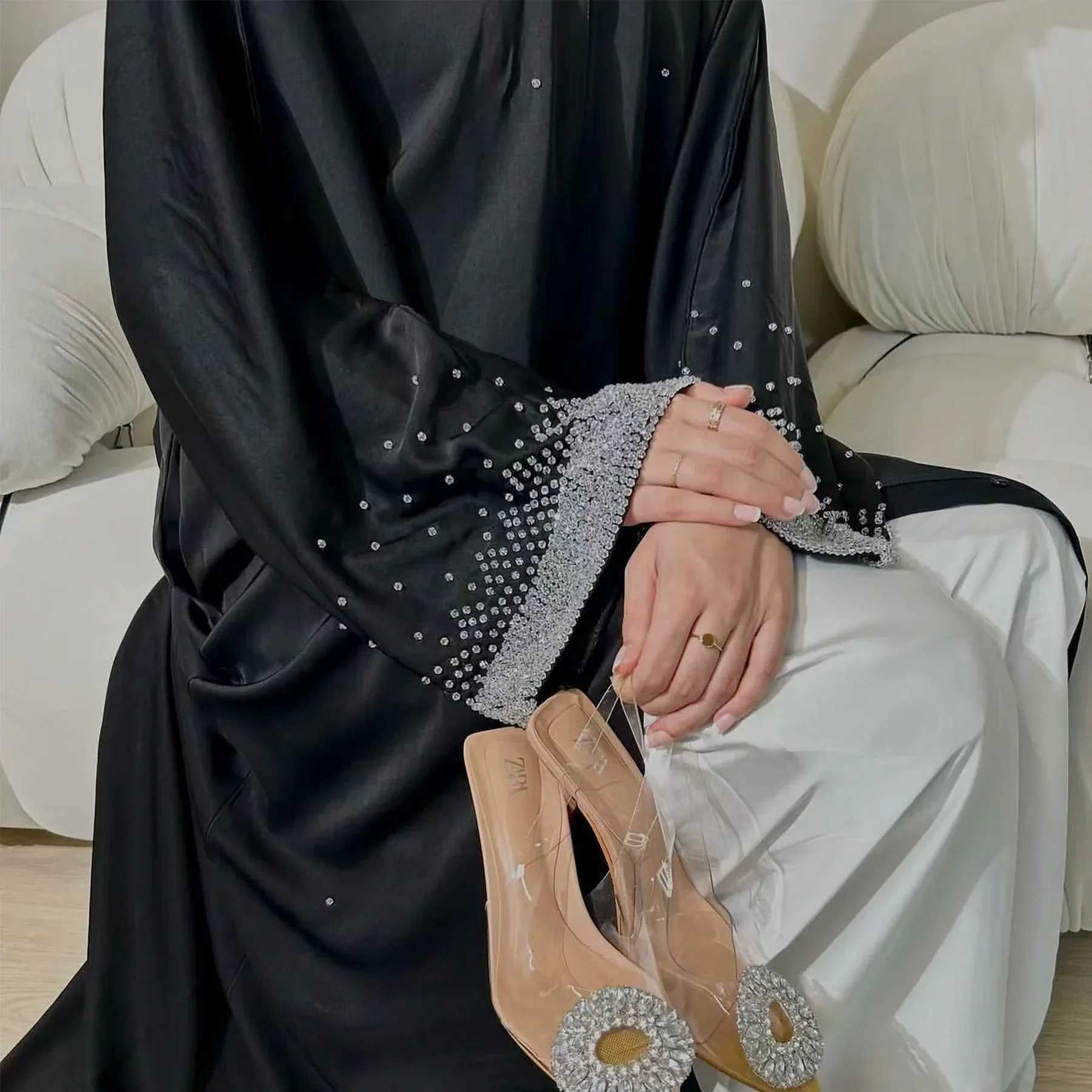 Eid Plain Open Abaya Dubai Muslim Modest Dress Have Buckle Robe Kimono Femmes Musulmane Islam Clothing Abayas For Women Kaftan X250514